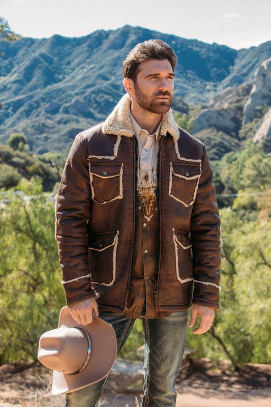 New Men's Shearling Leather Jacket Unique and Stylish B3 Bomber Leather Jacket