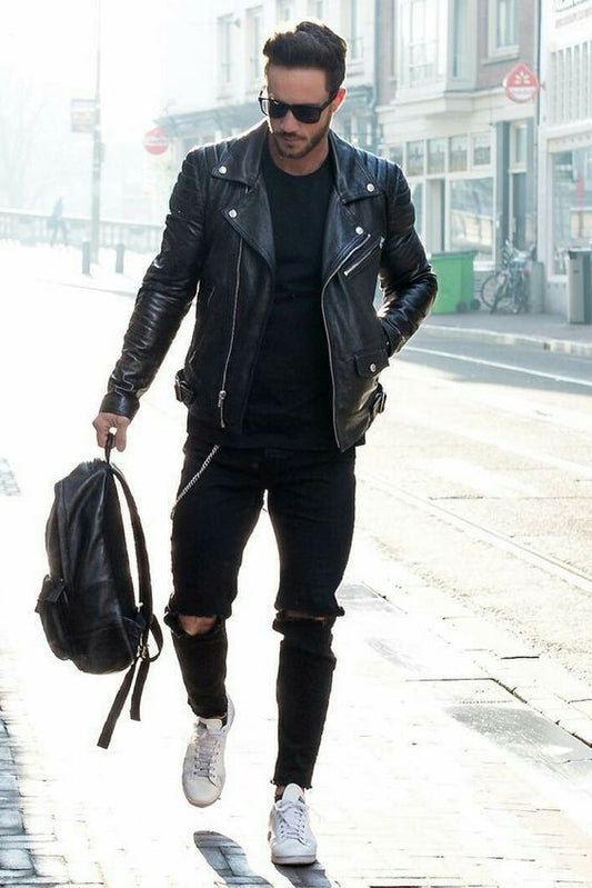 Rock Your Style with the Timeless Elegance of a Black Leather Jacket | Best Shearling Leather Bomber Jacket