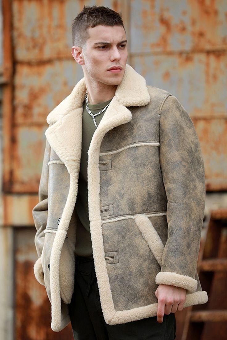 real fur shearling bomber leather jacket