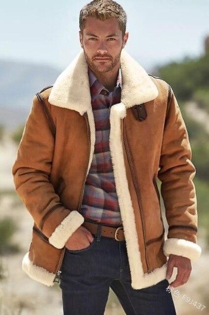 Timeless Elegance  The Classic Shearling Bomber Jacket for Men