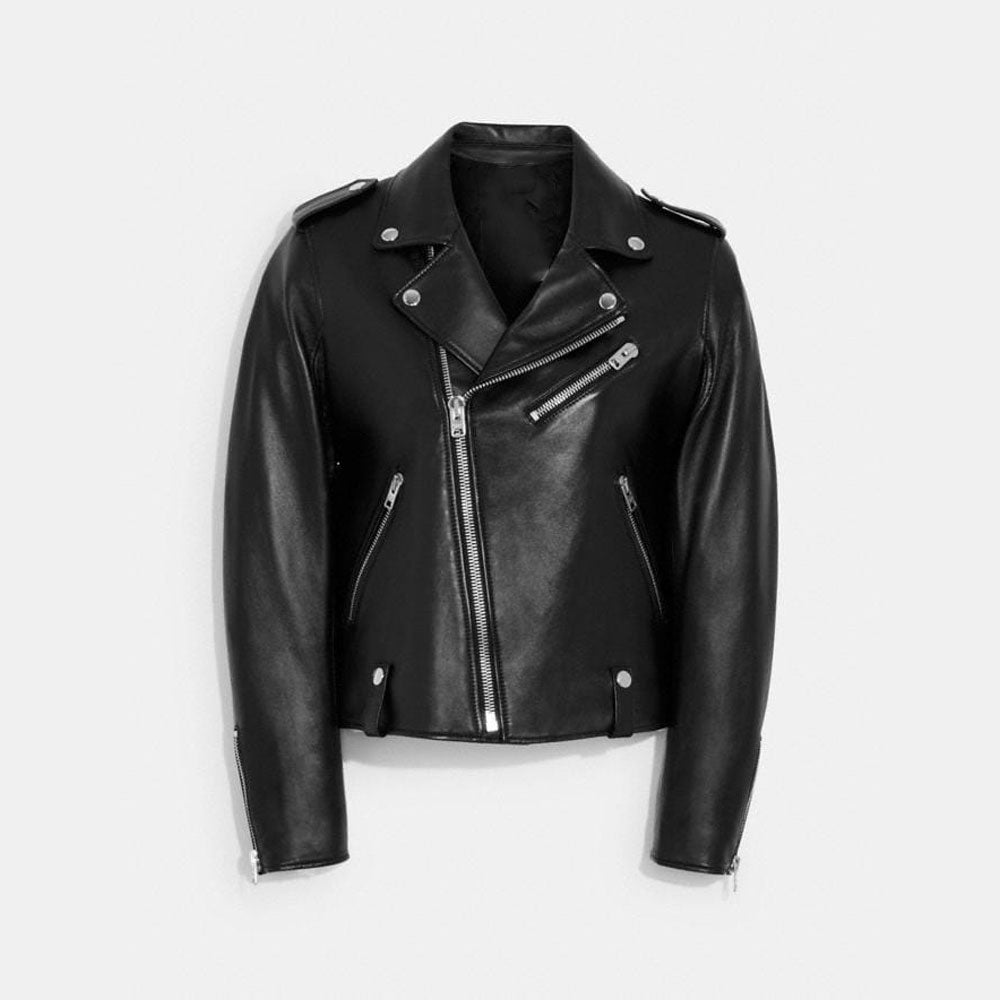 New Black Women Lambskin Aviator Shearling Genuine Leather Bomber Biker Jacket