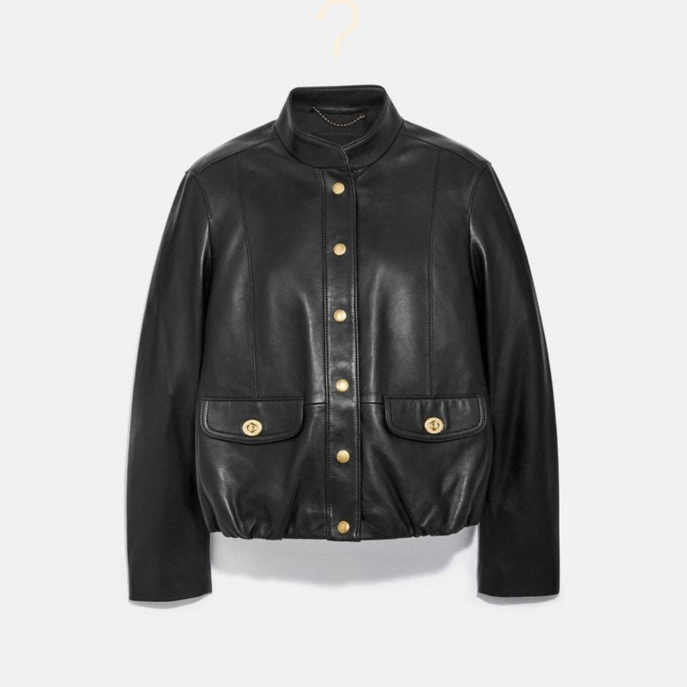 New Women Black RAF Shearling Sheepskin B3 Bomber Biker Leather jacket