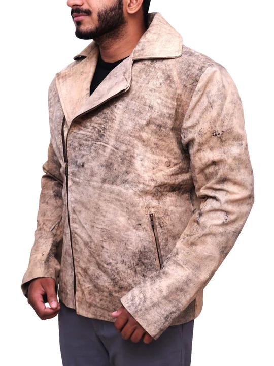 New Lambskin Motorcycle Distressed Genuine Leather Biker Jacket For Men