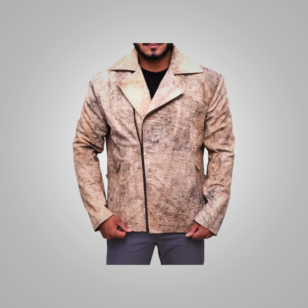 New Lambskin Motorcycle Distressed Genuine Leather Biker Jacket For Men