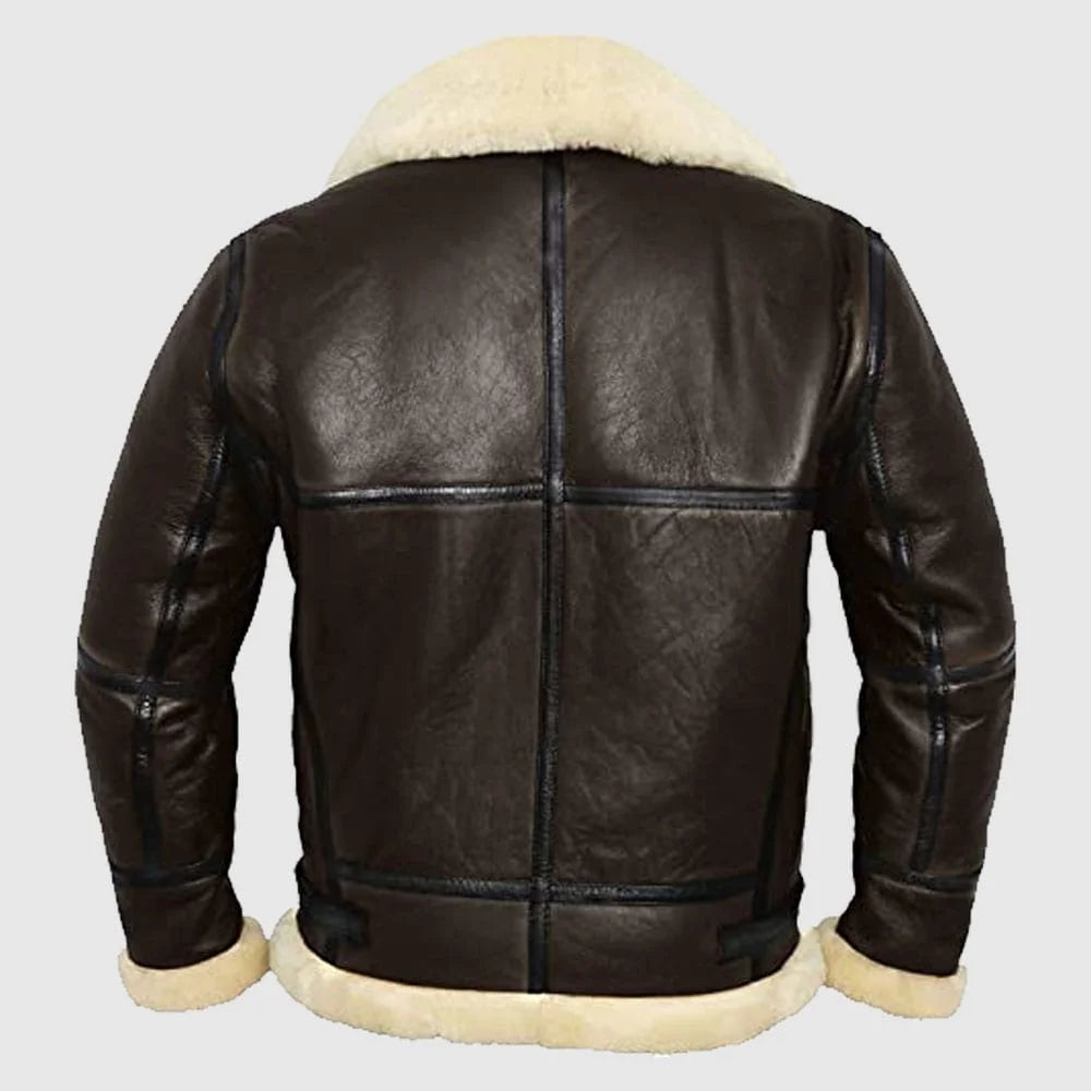 Mens B3 Bomber RAF Aviator Sheepskin Real Shearling Leather Fashion Jacket