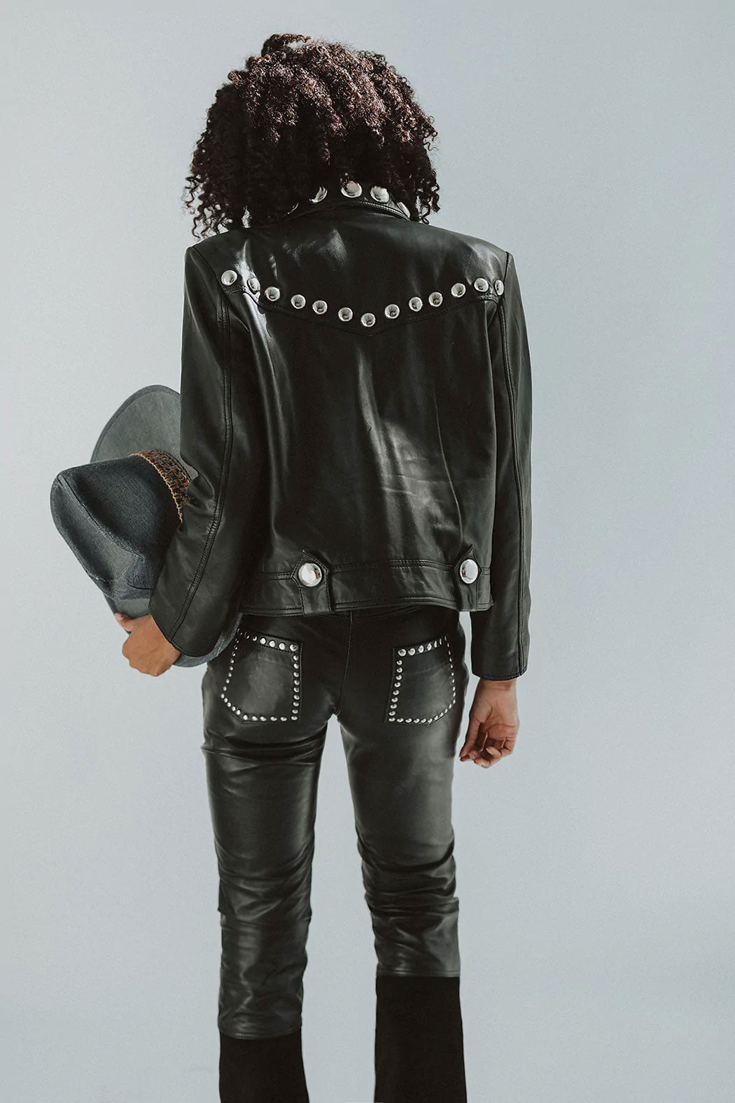Women Best Black Punk Silver Spiked Studded Lambskin Leather Biker Jacket