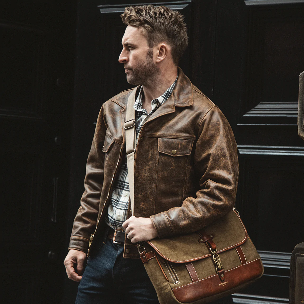 New Brown Aviator Distressed A2 Military Pilot Leather Bomber Jacket For Men