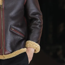 Mens Chocolate Brown B3 Sheepskin Jacket Coat | Shearling Leather Bomber Jacket