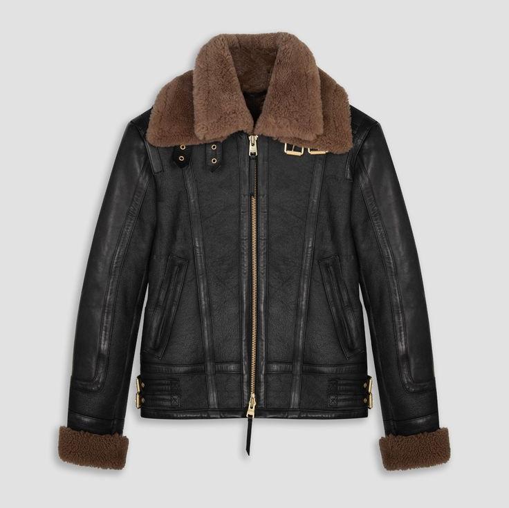 New B3 Classic Sheepskin Shearling Leather Bomber Jacket For Men With Fur