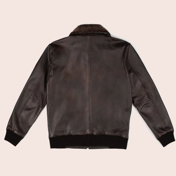 New Men G-1 Flight Iconic Brown Sheepskin Leather Bomber jacket