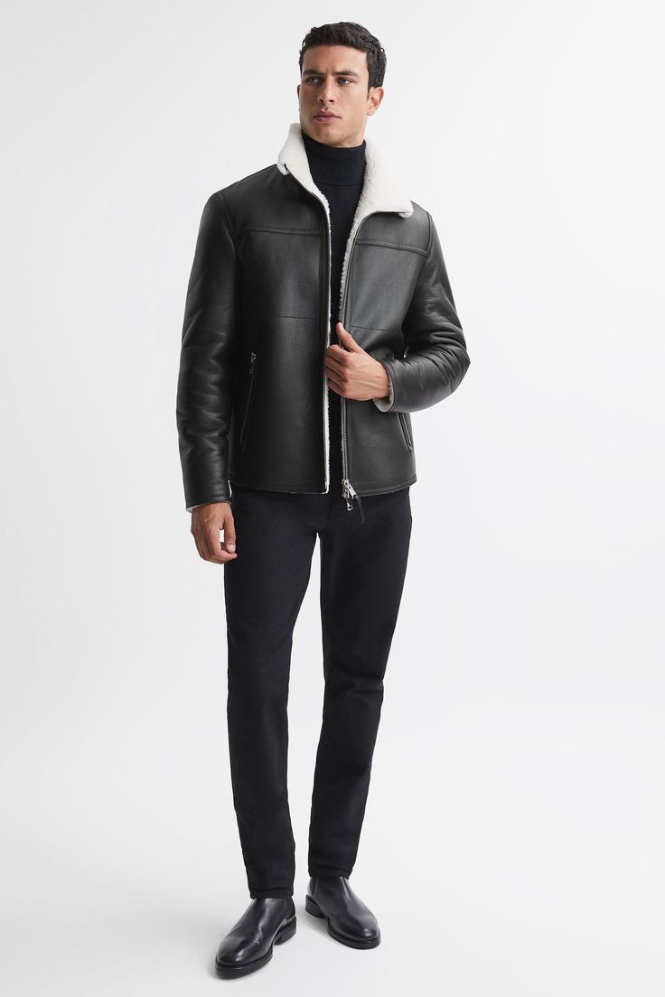 sheepskin leather jacket