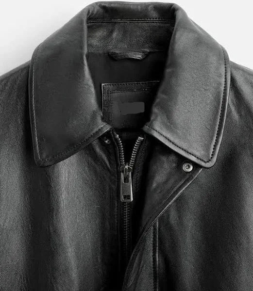New Men Sheepskin Real Leather Bomber Jacket