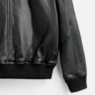 New Men Sheepskin Real Leather Bomber Jacket