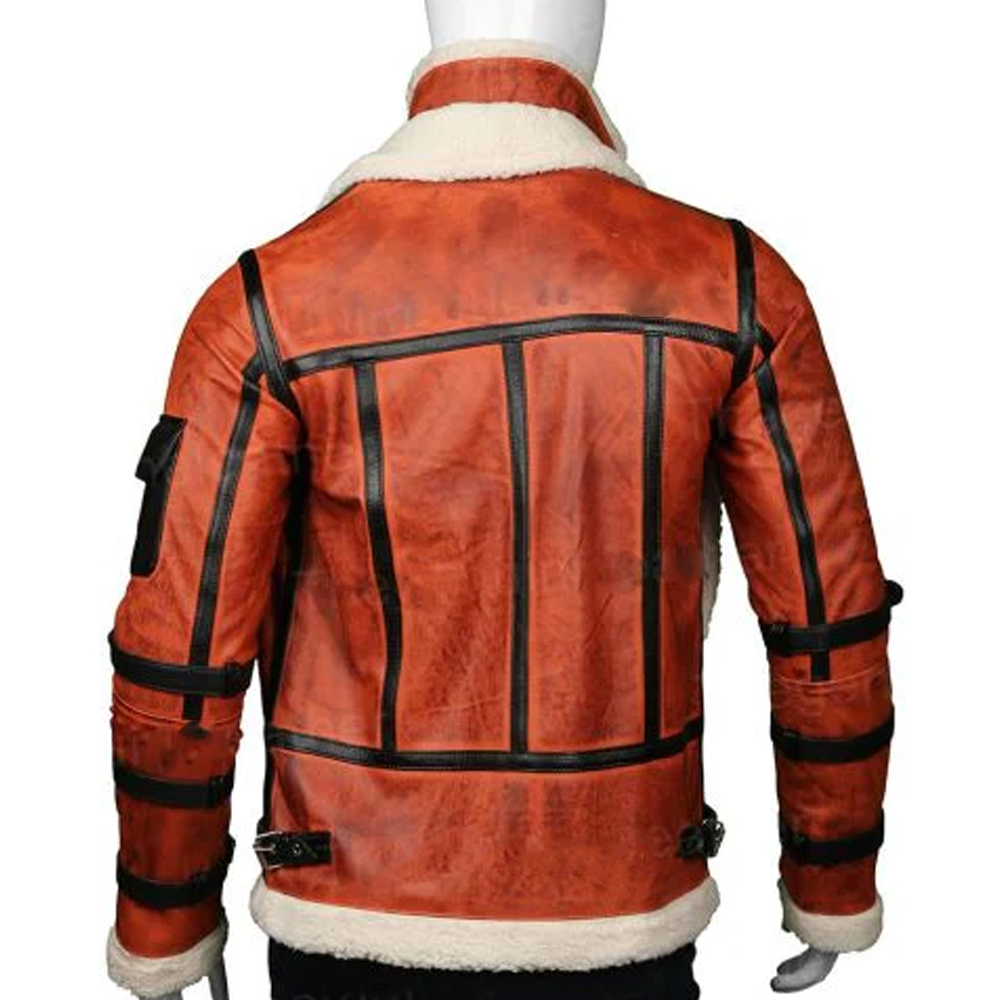 New Mens Brown B6 RAF Aviator Sheepskin Shearling Leather Jacket