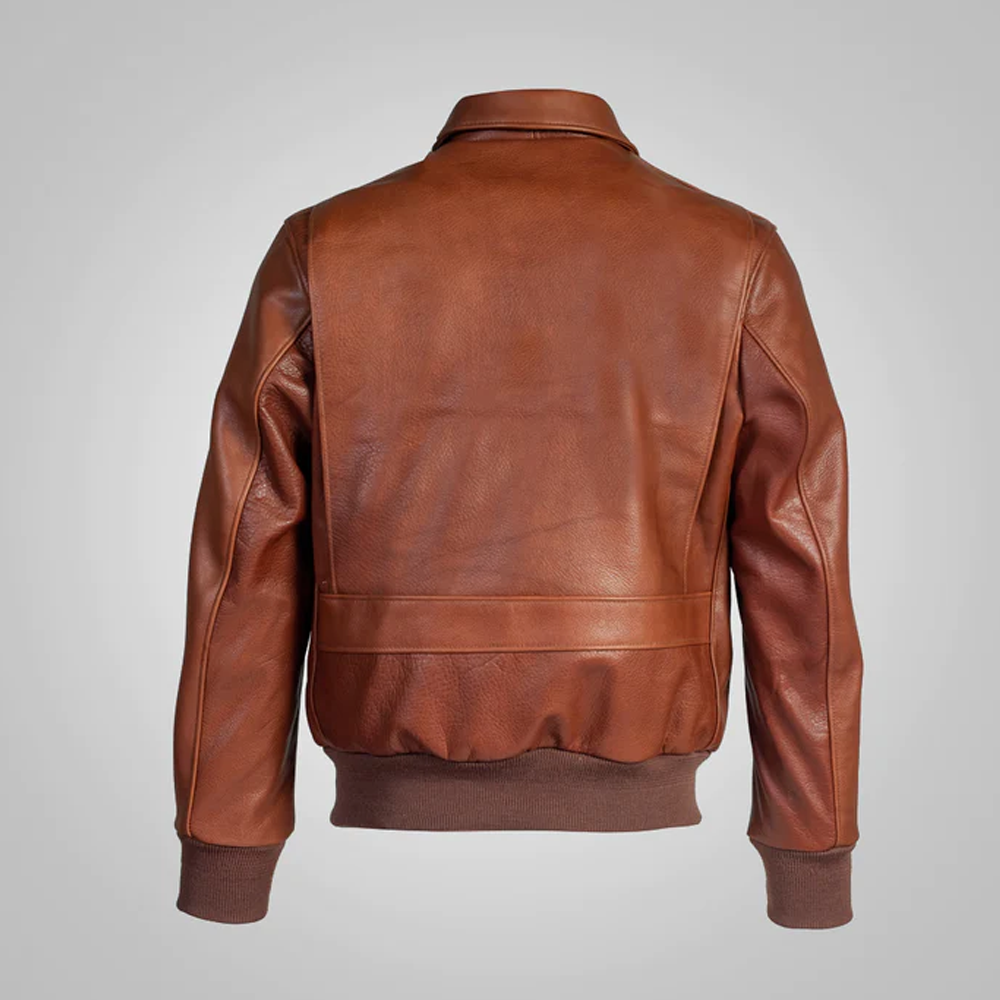 New Sheepskin Aviator Brown RAF Flying Leather Bomber Jacket For Men
