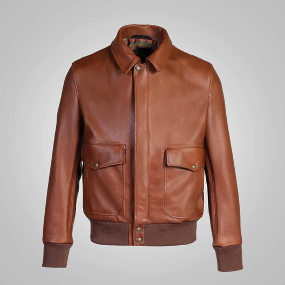 New Sheepskin Aviator Brown RAF Flying Leather Bomber Jacket For Men