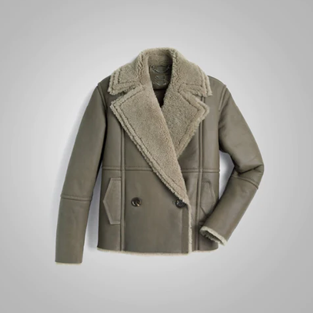 New Women Sheepskin Shearling Pilot Aviator Flight B3 Bomber Faux Fur Real Leather Jacket