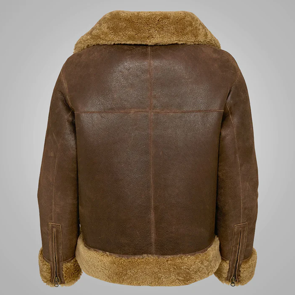 Women Leather Bomber | Shearling Aviator Leather Jacket
