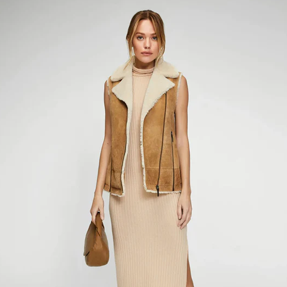 Women Shearling Leather Vests