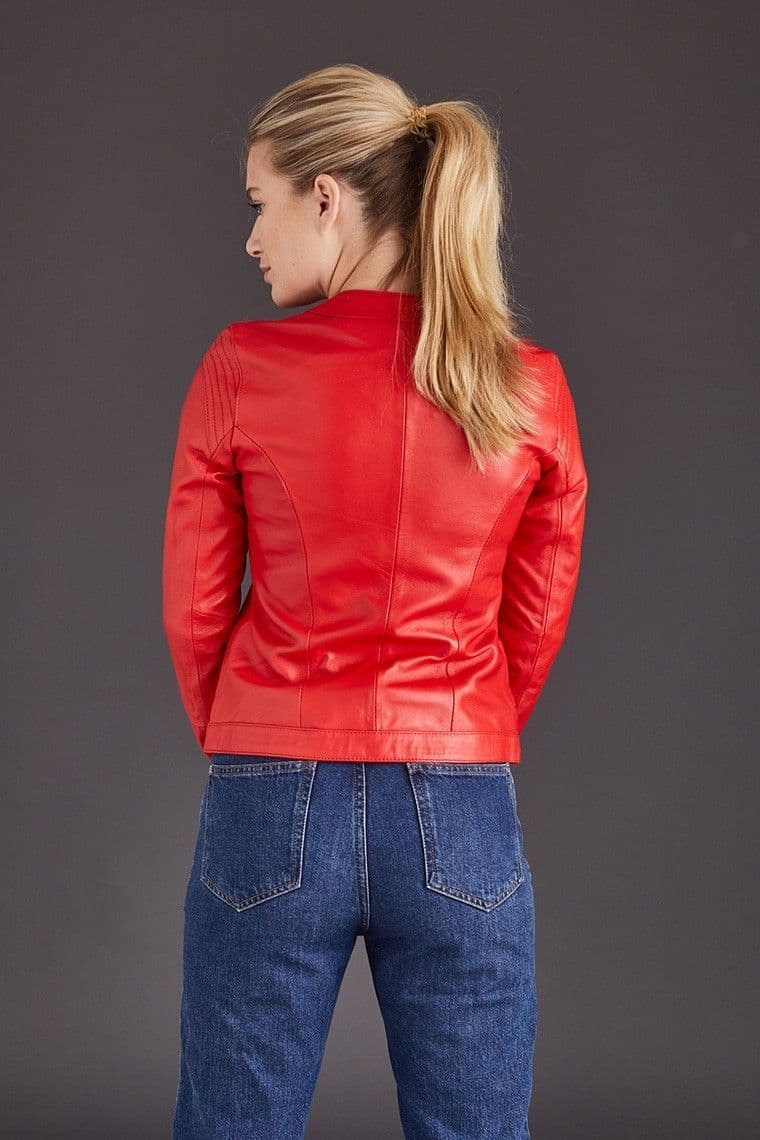 Women Red Best RAF B3 Lambskin Motorcycle Leather Jacket For Women