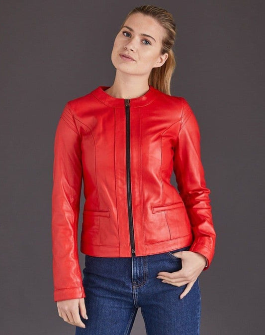 Women Red Best RAF B3 Lambskin Motorcycle Leather Jacket For Women