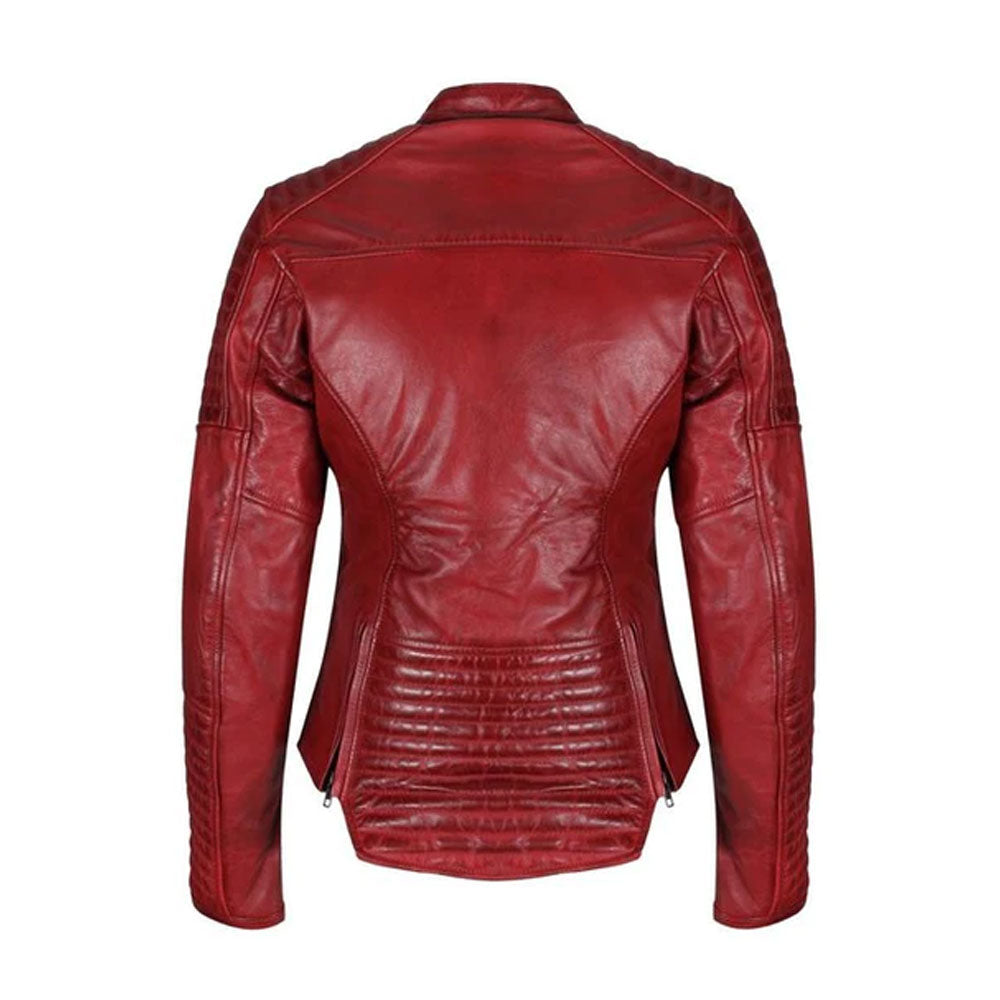 New Lambskin Red B3 Motorcycle Leather Biker Jacket For Women