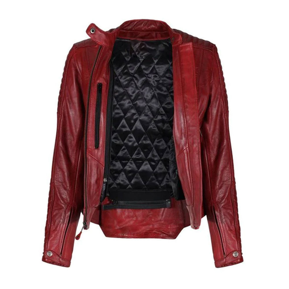 New Lambskin Red B3 Motorcycle Leather Biker Jacket For Women