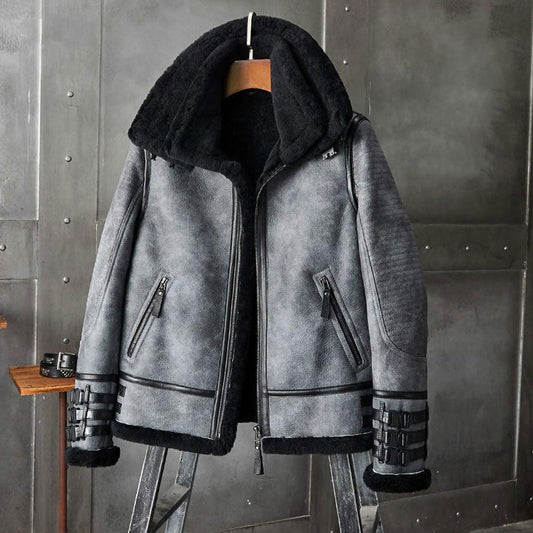 Light Grey B3 Bomber Aviator Jacket for Men