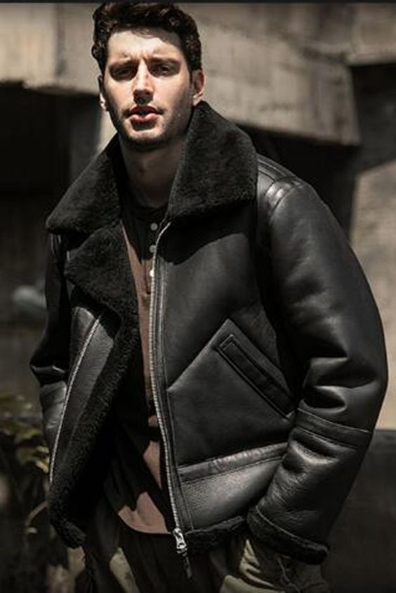 The Perfect Gift for Fashion Lovers | Shearling Bomber Leather Jacket | Leather Jacket | B3 Bomber Leather Jacket