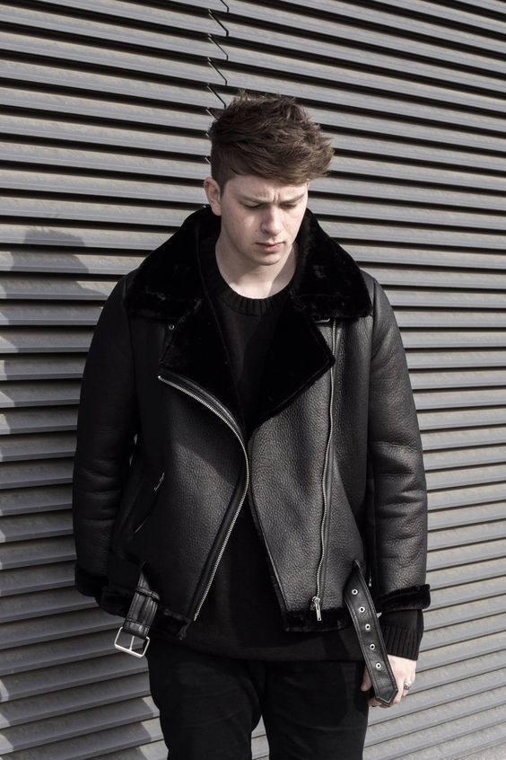 black and leather jacket