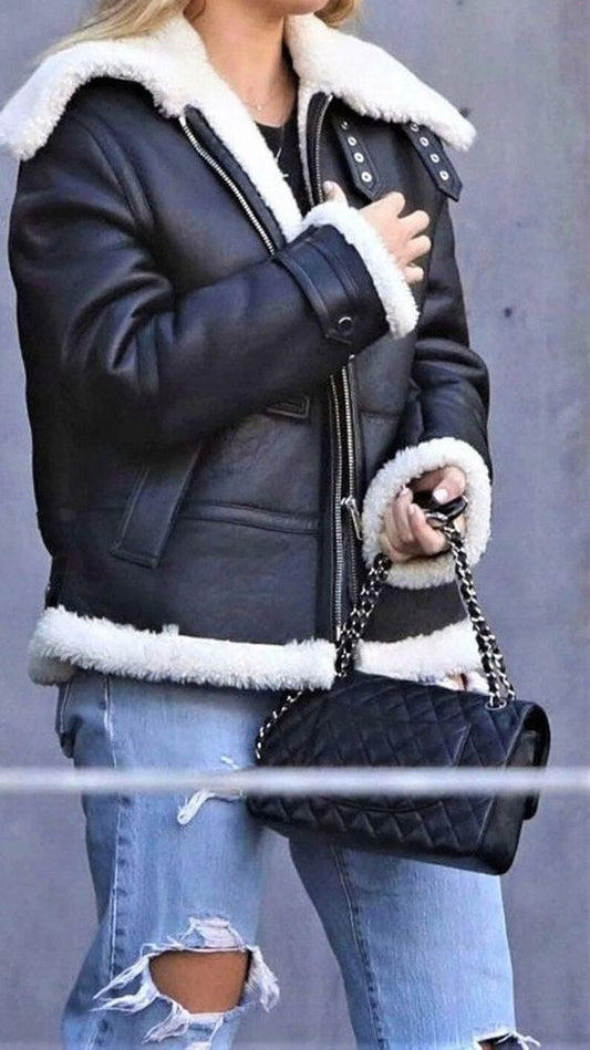 Bomber Jacket for Winter |  Stay Warm and Stylish  | Shearling Bomber Leather Jacket