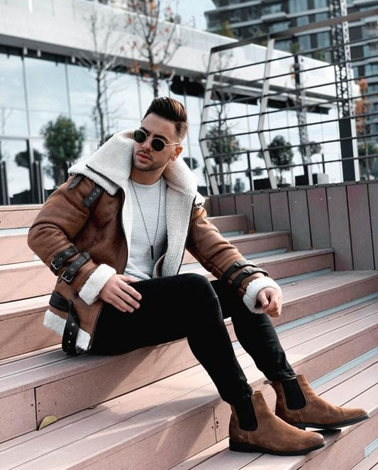 Leather Jacket | B3 bomber leather jacket | bomber leather jacket | shearling leather jacket | shearling bomber jacket