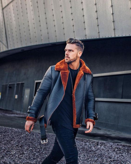 Elegance Redefined The Top Shearling Leather Coat Trends for Women | leather jacket | shearling leather jacket | bomber jacket