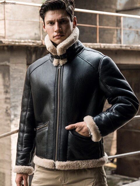 Fur Leather Jacket for Men and Women | Shearling Bomber Leather Jacket