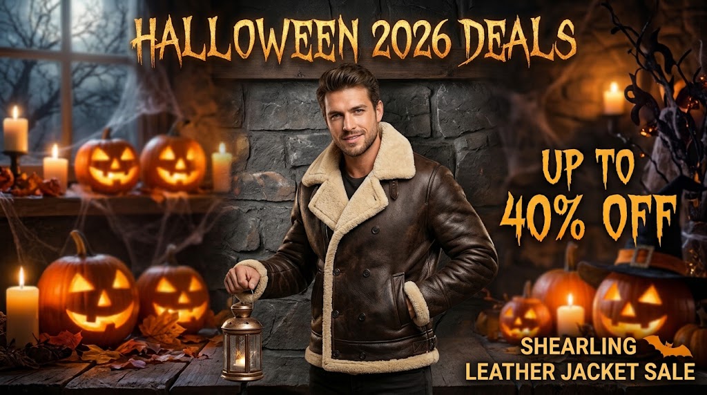 Halloween sale for Shearling Leather Jacket 