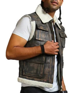 Leather Shearling Vests