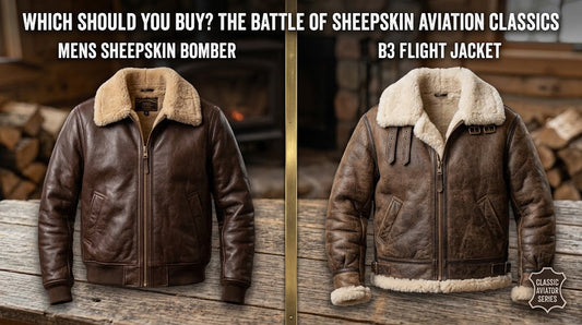 Mens Sheepskin Bomber Jacket vs B3