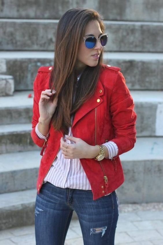 Rocking the Classic Red Leather Jacket Look
