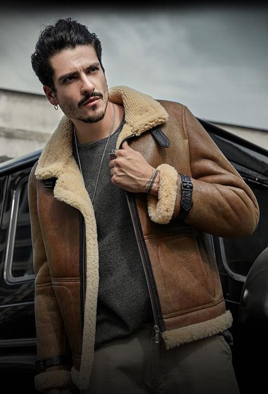 A Must-Have for Winter Wardrobes | Shearling Bomber Leather Jacket | Bomber Jacket | B3 Bomber Leather Jacket 