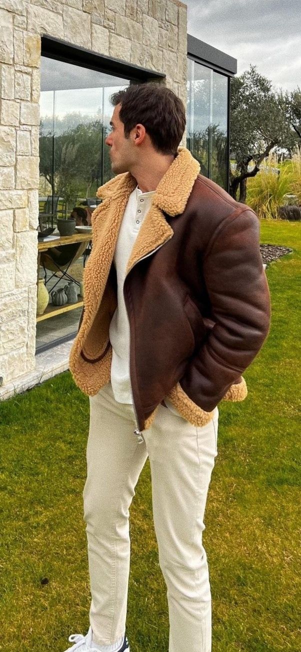 Shearling Leather Jackets The Epitome of Style and Warmth b3 bomber leather jacket | Shearling Bomber Leather Jacket | B3 Bomber Leather Jacket | Leather Jacket | Bomber Jacket