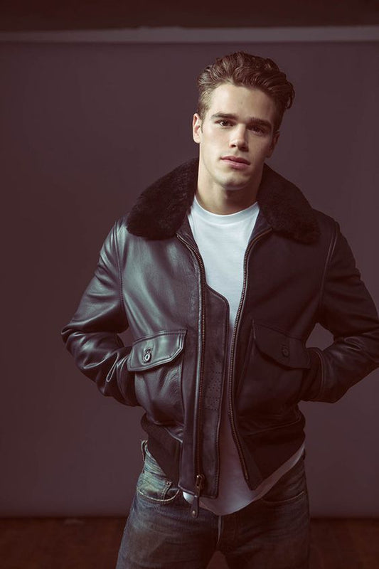 Sky's the Limit Embrace Classic Coolness with B3 Bomber Leather Jacket