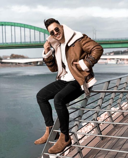 Shearling Bomber Jacket | Bomber Leather Jacket
