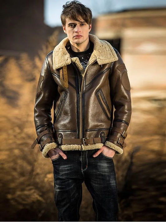 Stay Warm and Stylish with Shearling Bomber Jackets for Men 