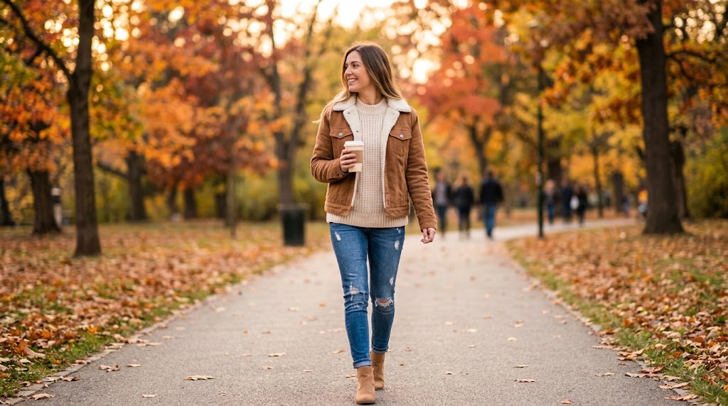 Thanksgiving Outfit Ideas With a Shearling Jacket
