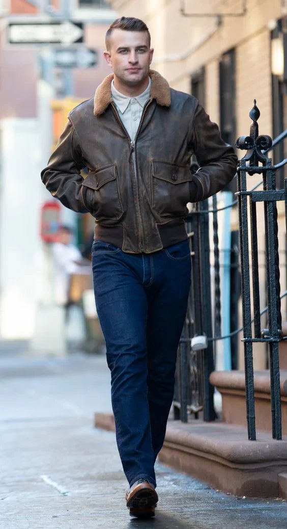 aviator leather jacket |The Ultimate Guide to Aviator Leather Jackets for Men and Women | Shearling Leather Bomber Jacket