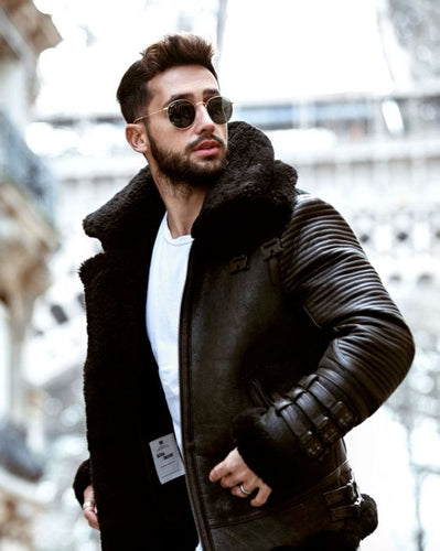 Top Trends in Men's Shearling Leather Jackets for 2025 | Leather Bomber Jacket