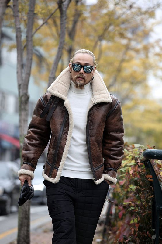 Sheepskin Leather Jackets: A Stylish Finale to 2025 | Leather Jacket  | Shearling Bomber Leather Jacket