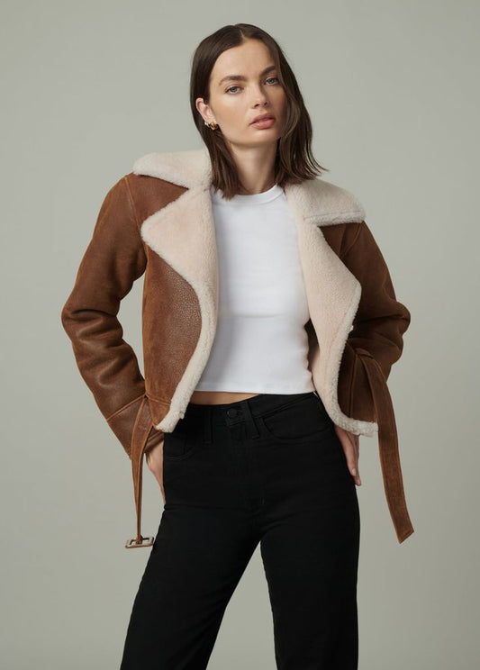 cropped shearling jacket women