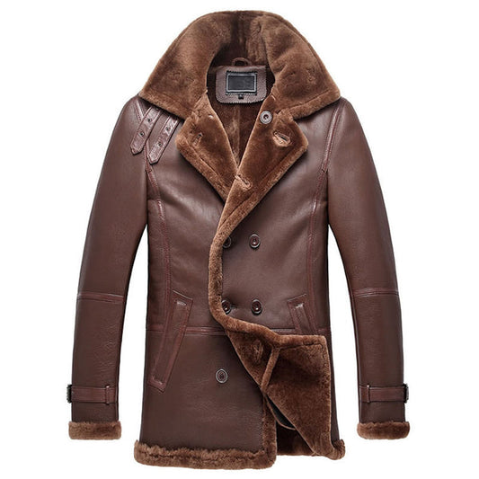 luxury brown shearling coat for women
