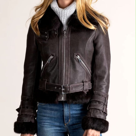 shearling leather jackets for women